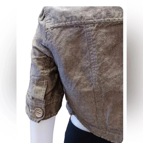 Blacky Dress Berlin Linen Blend Crop Short Sleeve Top Size 8 - Picture 9 of 12